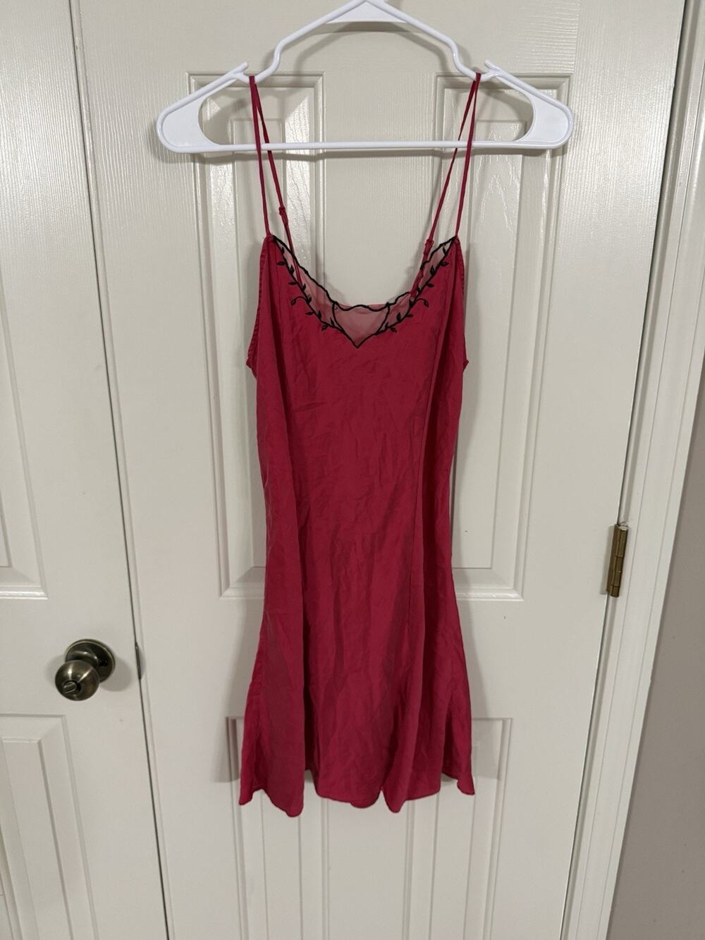 Victoria’s Secret Vintage 1990s Slip Dress Nightgown 100% Silk Red S